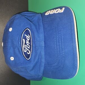 Ford Raised Logo Cap Blue Adjustable Strap Ford Motor Company Licensed
